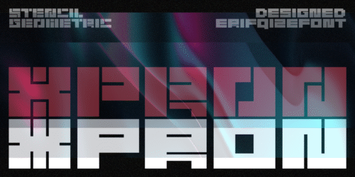 Xpron STENCIL Geo Font